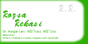 rozsa rekasi business card